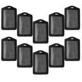 Max 10Pcs PU Leather Business ID Badge Card Holder Card Case, Vertical Black