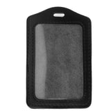 Max 10Pcs PU Leather Business ID Badge Card Holder Card Case, Vertical Black