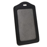 Max 10Pcs PU Leather Business ID Badge Card Holder Card Case, Vertical Black