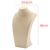 Max Necklace Pendant Display Bust Mannequin Stand Holder Rack, Linen 235*390mm