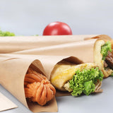 Max 200 Pieces Natural Kraft Food Wrapping Paper Unwaxed Oilproof Kitchen 23cm