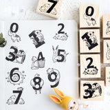 Maxbell Wooden Animal & Number Rubber Stamp for Scrapbooking DIY Craft Decor Hedgehog