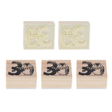 Maxbell Wooden Animal & Number Rubber Stamp for Scrapbooking DIY Craft Decor Penguin