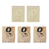 Maxbell Wooden Animal & Number Rubber Stamp for Scrapbooking DIY Craft Decor Elephant
