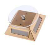 Max Solar Powered Turntable Rotating Display Stand & Light Watch Jewelry Gold