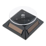 Max Solar Powered Turntable Rotating Display Stand & Light Watch Jewelry Black