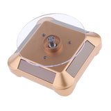 Maxbell Solar Powered Turntable Rotating Display Stand LED Light for Jewelry Gold