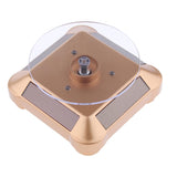 Maxbell Solar Powered Turntable Rotating Display Stand LED Light for Jewelry Gold