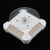 Maxbell Solar Powered Turntable Rotating Display Stand LED Light for Jewelry White