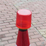 Maxbell Solar Powered Warning Light Round Traffic Signal Construction Beacon Red