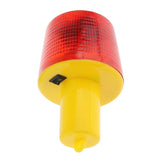 Maxbell Solar Powered Warning Light Round Traffic Signal Construction Beacon Red