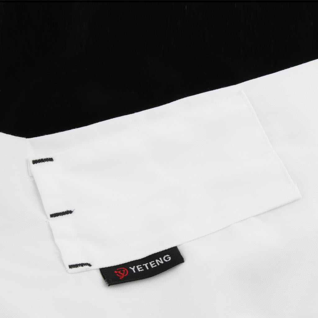 Max Unisex Chef's-Uniform Long Sleeve Double-Breasted Men Women Chef Coat White L