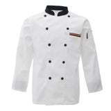 Max Unisex Chef's-Uniform Long Sleeve Double-Breasted Men Women Chef Coat White L