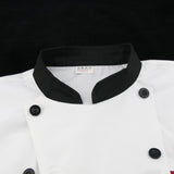 Max Unisex Chef's-Uniform Long Sleeve Double-Breasted Men Women Chef Coat White L