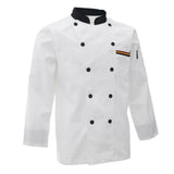 Max Unisex Chef's-Uniform Long Sleeve Double-Breasted Men Women Chef Coat White L