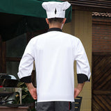 Max Unisex Chef's-Uniform Long Sleeve Double-Breasted Men Women Chef Coat White L