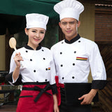 Max Unisex Chef's-Uniform Long Sleeve Double-Breasted Men Women Chef Coat White L