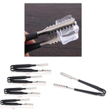 Max Stainless Steel Kitchen Grill Ice Tongs w/ Silicone Anti slip Handle 6 Inch