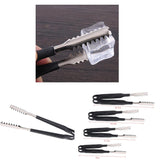 Max Stainless Steel Kitchen Grill Ice Tongs w/ Silicone Anti slip Handle 6 Inch