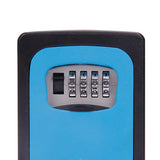 Max 4 Digit Combination Key Lock Box Wall Mount Safe Security Storage Case Blue