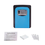 Max 4 Digit Combination Key Lock Box Wall Mount Safe Security Storage Case Blue