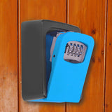 Max 4 Digit Combination Key Lock Box Wall Mount Safe Security Storage Case Blue