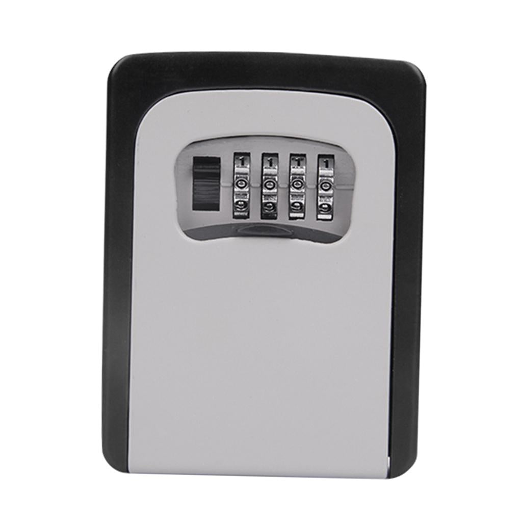 Max 4 Digit Combination Key Lock Box Wall Mount Safe Security Storage Case Gray
