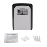 Max 4 Digit Combination Key Lock Box Wall Mount Safe Security Storage Case Gray