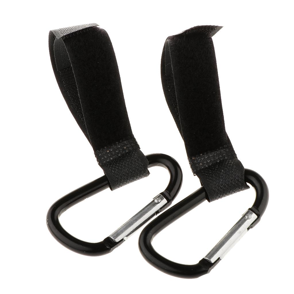 Maxbell 2 Pack Universal Aluminum Alloy Non-Slip Buggy Clips, Pram Stroller Hook Shopping Bag Holder