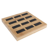 Max Solid Wood Ring Display Organizer Box Tray Holder Earrings Storage Case Black Velvet