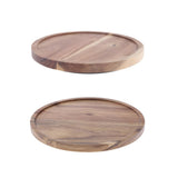 Max Acacia Wooden Wood Server Plates Rotating Serving Tray with Glass Dome! Lid