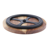 Max Acacia Wooden Wood Server Plates Rotating Serving Tray with Glass Dome! Lid
