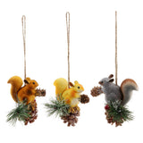 Max Artificial Squirrel Hanging Pendant For Home Christmas Xmas Party Dec Grey