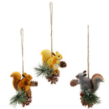 Max Artificial Squirrel Hanging Pendant For Home Christmas Xmas Party Dec Grey