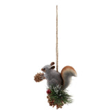 Max Artificial Squirrel Hanging Pendant For Home Christmas Xmas Party Dec Grey