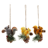 Max Artificial Squirrel Hanging Pendant For Home Christmas Xmas Party Dec Grey