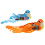 Max 2pcs Artificial Birds Feather Foam Simulation Birds Home Decor without Clip