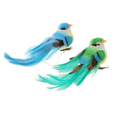 Max 2pcs Artificial Birds Feather Foam Simulation Birds Home Decor with Clip