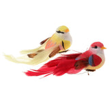 Max 2pcs Artificial Birds Feather Foam Simulation Birds Home Decor with Clip