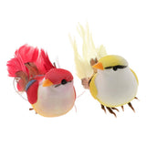 Max 2pcs Artificial Birds Feather Foam Simulation Birds Home Decor with Clip