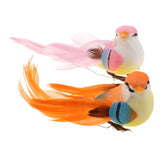 Max 2pcs Artificial Birds Feather Foam Simulation Birds Home Decor with Clip