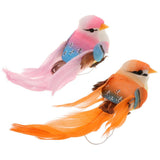 Max 2pcs Artificial Birds Feather Foam Simulation Birds Home Decor with Clip