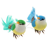 Max 2pcs Artificial Birds Feather Foam Simulation Birds Home Decor with Clip