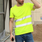 Max Maxb Reflective T Shirt Safety Quick Dry High Visibility Short Sleeve L-XXXL Yellow L