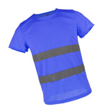 Max Maxb Reflective T Shirt Safety Quick Dry High Visibility Short Sleeve L-XXXL Blue XXXL