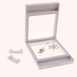 Maxbell 3D Floating Jewelry Display Frame Case Box Stand Rack Holder White 9x9cm 2