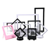 Maxbell 3D Floating Jewelry Display Frame Case Box Stand Rack Holder White 9x9cm 2