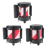 Max Stanchion Queue Barrier Extended Retractable Belt 2m White Red Stripes