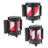 Max Stanchion Queue Barrier Extended Retractable Belt 2m White Red Stripes