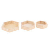 Max Maxb Wooden Hexagon Necklace Jewelry Display Tray Case, Jewelry Storage Box S